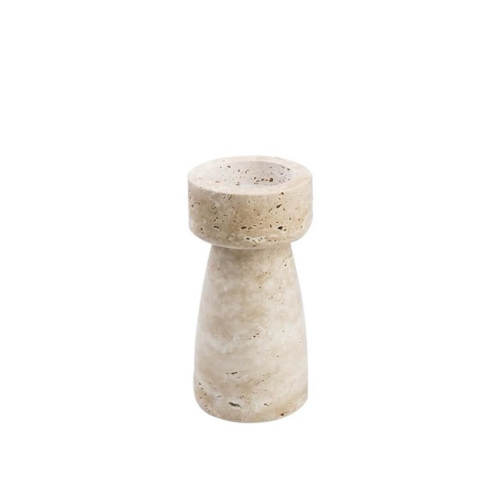 Vintage candle holder Retro Stone Aromatherapy Candle Holder Desktop Decoration Light Luxury Candlestick(Small)