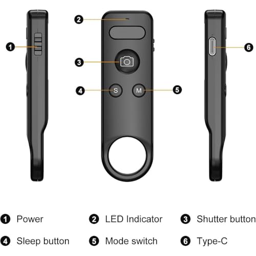Image of Yantralay Wireless Remote for D JI Action 4, 5 PRO, OSMO 360 | Remote Control for D JI Series Action Camera | USB-C Rechargeable, 15 Meter Range