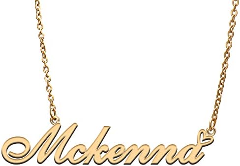 RONKAH Mckenna Custom Personalized Name Necklace Pendant Necklace with Heart Customized Necklace Best Gift for Women Christmas Valentine's Day Mother's Day Birthday AU