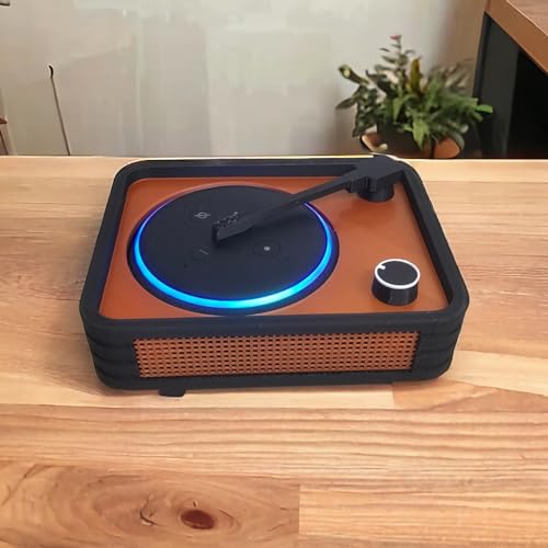 Suporte Alexa Echo Dot 3 Toca Discos Retrô - Presente, decoração criativa, música, som, stand de mes