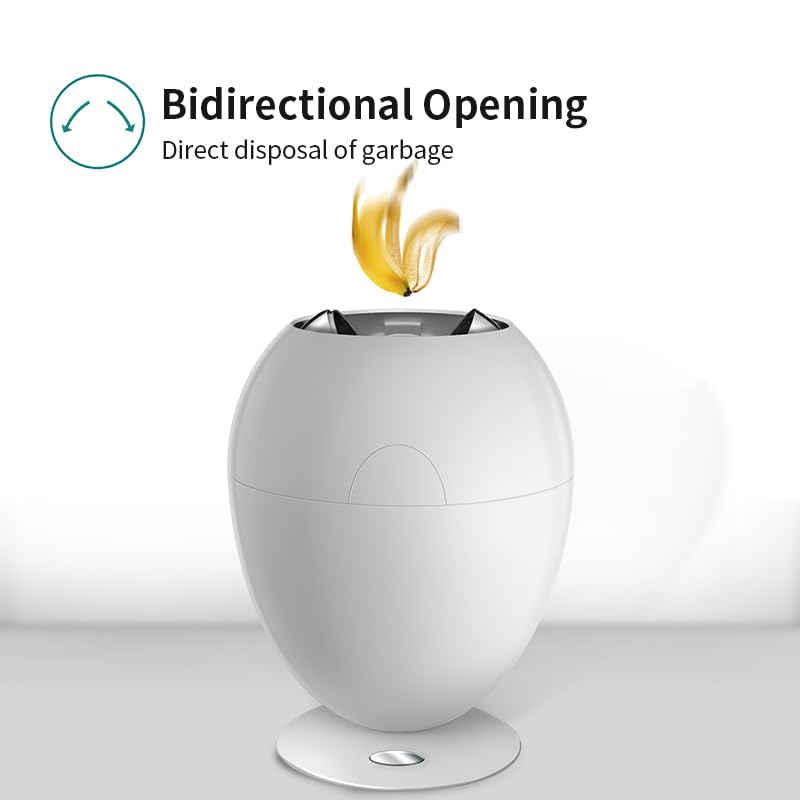 merunmax Light Luxury Smart Induction Auto Open Lid Trash Can Creative Egg Type 10L White Kitchen Living Room Home