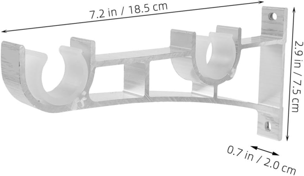 6PCS Heavy Duty Double Curtain Rod Bracket Wall Mounted Metal Holders for Drapery Easy Installation with Complete Accessories for Smooth Curtain Hanging