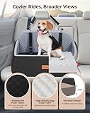 Petcozife Dog Booster Car Seat for Large Medium Dog, Pet Car Seat Under 55 lbs or 2 Small Dogs, Detachable and Washable Travel Bed with Thick Cushion& 2 Safety Leashes (Black/Grey) - Image 4