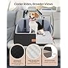 Dog Car Seat for Large Medium Dogs, Pet Car Seat Under 55 lbs or 2 Puppies, Removable Washable Pets Travel Booster Bed for Automotive Backseat with Comfy Thick Cushion, 2 Safety Leashes(Black/Gray)