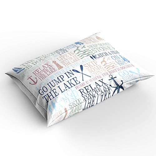 3 Piece Bedding Set Comforter/Quilt Cover Set Full Size, Nautical Anchor Duvet Cover Set With 2 Pillow Shams For Kids/Teens/Adults/Toddler, Lake Life Sailboat #TOP1