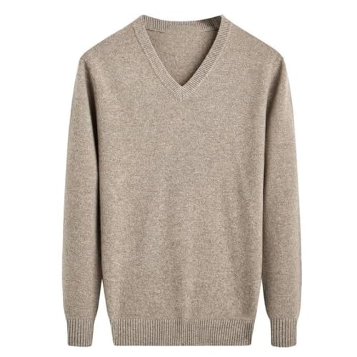 Vsadsau Men Thick Wool Sweater Casual V-Neck Knitted Sweater Long Sleeve Pullover Solid Jumpers2