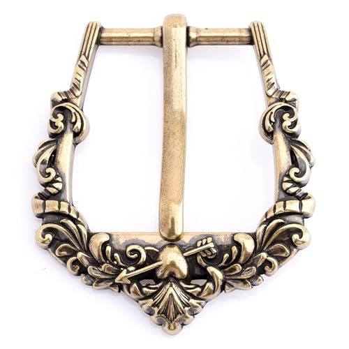 CRAFTMEMORE Vintage Belt Buckle – Baroque Floral & Heart Design