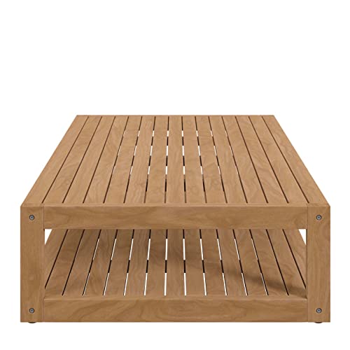 Modway Carlsbad Teak Wood Coffee Table, Natural #TOP2