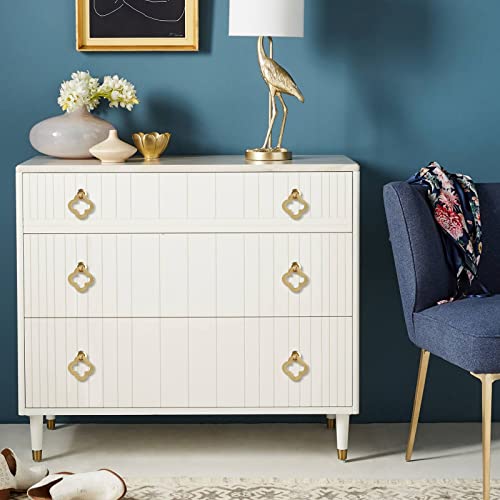Woow Depot [2 Pack Gold Flower Cabinet Knobs, Zinc Alloy Brushed Brass Cabinet Ring Pulls Dresser Door Handles Furniture Hardware For Cupboard Wardrobe #TOP2