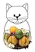 Boston Warehouse Cat Fruit Bowl and Countertop Storage Basket, Black