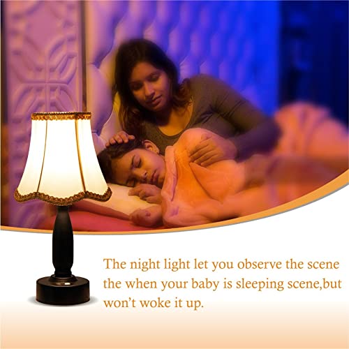 Zeefo Battery-Operated Led Night Light, Eye Protection Warm White Remote Control Night Lights, Portable Modern Fabric Lampshade Dimmable Table Lamps Ideal For Bedroom,Kids Room #TOP4