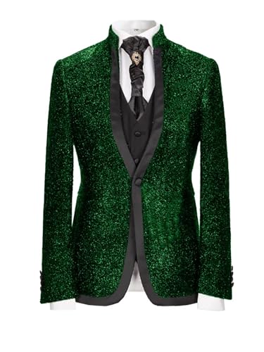 ORBITRAY Men's Sequin Blazer Jacket Sequin Blazers Sparkly Party Tuxedo Prom Homecoming Dress for Teens