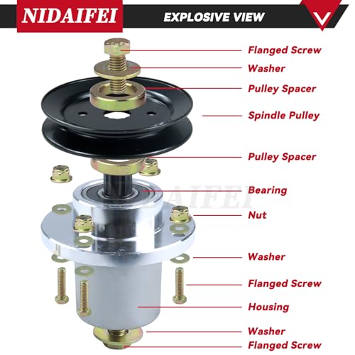 NIDAIFEI 3 Pack 783506 Spindle Assembly for Hustler Fastrak 48" Mower Decks by NIDAIFEI - Used condition - Image 6