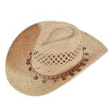 Straw Cowboy Hat for Women Cowgirl Hats Beach Sun Hat Shapeable Wide Brim Straw Hats Cowboy Cap Suns