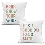 Yorhifa Funny Math Classroom Throw Pillow Covers 18x18inches Set of 2, Math Teacher Gifts Decorative Pillowcase Cases, Middle School Throw Pillow Covers for Couch Sofa College Dorm Apartment Decor