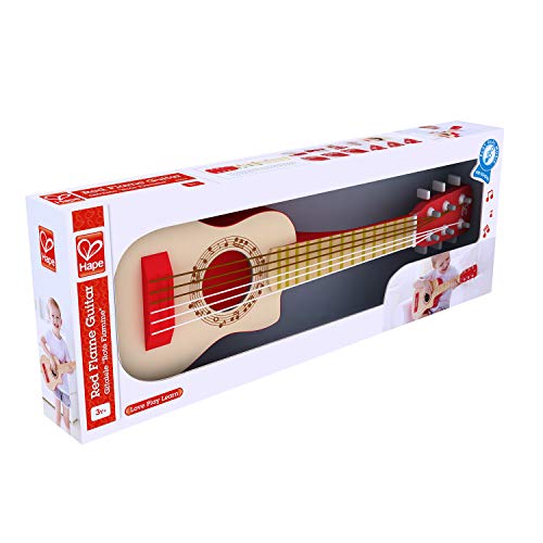Hape Kid's Flame First Musical Guitar| 26 Inch Musical Instrument with Vibrant Sound and Tunable Nylon Strings, Red by Hape - Image 4