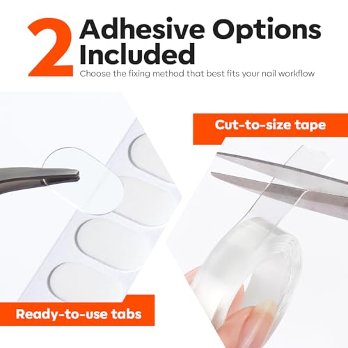 Image of Modelones Nail Stand Set, Magnetic Press On Nails Holders Wider & Heart Display Base Standard Pinky Nail Stands for False Nail Tips Practice Painting 100PCS Adhesive Tabs Double-sided Tape Nail Art