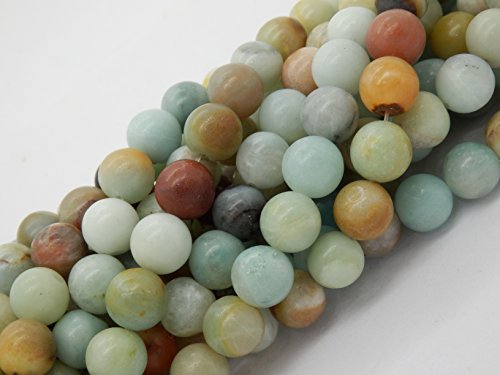 Gemstone Beads For Jewelry Making, Sold Per Bag 5 Strands Inside, Mix-Color Amazonite 8Mm #TOP2