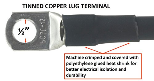 200 Amp Welding Ground Clamp Lead Assembly - Terminal Lug Connector - #2 Awg Cable (15 Feet) #TOP1