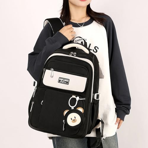 Girls Backpack Cute School Bag for College Middle High Elementary School Backpack for Teenagers Roomy Bookbag Black4