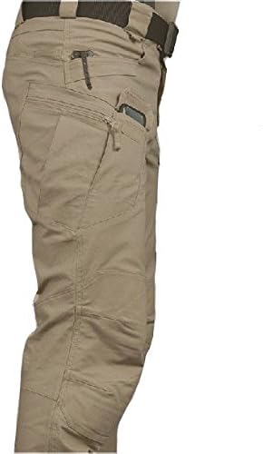 MountainYard Tactical Hunting Cargo Pants – Army Security Military Combat Hiking Trousers – Durable and Stretchable Material (Dark Khaki, 34" - 36")