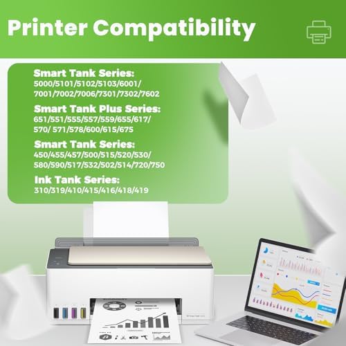 3-Pack 32XL Black Ink Bottles Compatible with Smart Tank 7602 7301 7001 6001 5101 5000 Plus 551 557 651 Printers, High Yield 165ML Refill Kit for Home Office School — 사진 2