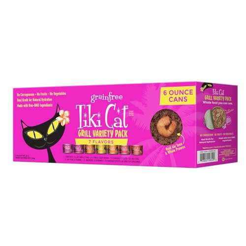 Tiki Cat Grill, Tuna & Crab Surimi, High-Protein and 100% Non-GMO Ingredients, Wet Whole Foods Cat Food for All Life Stages, 6 oz. Cans (Pack of 8)