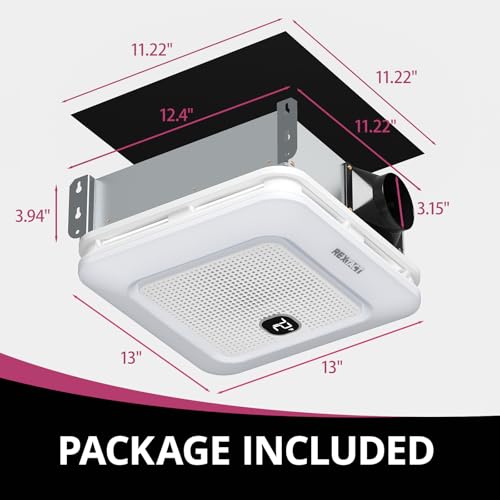 RexTact Bathroom Exhaust Fan with Bluetooth Speaker, RGB Light & Remote, 230CFM 1 Sone Bathroom Vent Fan, 3 Dynamic RGB Lighting, 3000K–6000K Dimmable, Nightlight, Dual Installation (White) by RexTact - Image 3