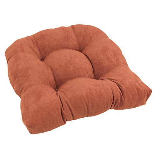 Blazing Needles Microsuede Rounded Back Chair Cushion,Spice, 19" x 19" 1 Count