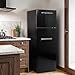 Frigidaire Retro Apartment Size Refrigerator with Top Freezer - 2 Door Fridge with 7.5 Cu Ft of Storage Capacity, Adjustable Spill-Proof Shelves, Door & Crisper Bins, Black
