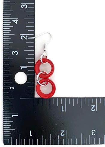 Tagua earrings red organic dangle earrings, tagua nut jewelry TAG268 image 3
