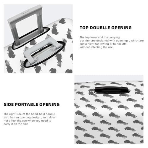 Travel Luggage Covers - Minimalist Cute Parrot Gray Elasticity Suitcase Covers Protector for Luggage 18-32 Inch4
