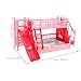 TOYANDONA Baby Doll Bunk Bed for Girls, Miniature Furniture Dollhouse Bed with Stairs, Plastic Mini Bedroom Furniture Birthday 1/12 Scale