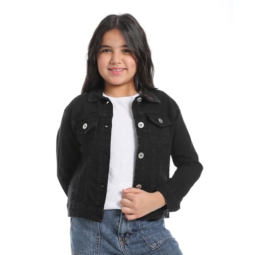 Andora Plain Denim Girls Jacket_Black_16