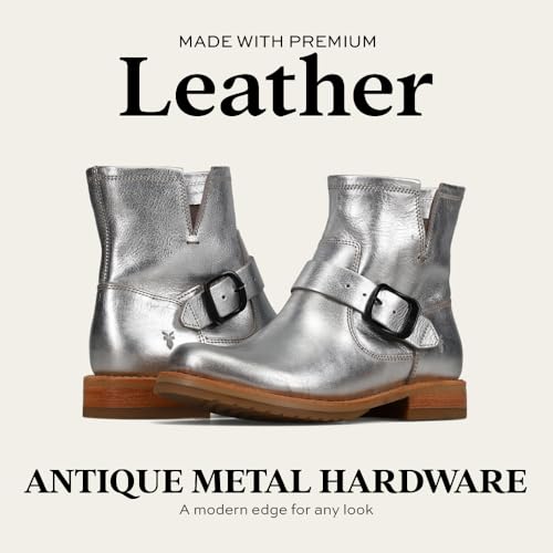 Frye Veronica Flex Booties for Women Made from Full Grain Brush-Off Leather with Antique Metal Hardware and Waterproof, Genuine Stitch-Down Welt Construction - 6" Shaft Height, Silver - 8 M by Frye - Image 4