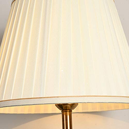 Proste dekoracyjne lampy stołowe, materiałowa obudowa, ceramiczny korpus lampy, miedziany stojak, kreatywny