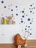 Sets of 64 Mixed Size Vinyl Stars Available in sets of different sizes, each set will come in the selected colour only. 1 Star of size 80mm x 80mm, 11 Stars of size 50mm x 50mm, 15 Stars of size 40mm x 40mm, 37 Stars of size 20mm x 20mm Great for Wal...