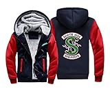 Schließung der Kapuzenjacke: Reißverschluss. Kapuze mit Kordelzug, gerippte Ärmelbündchen und Saum verhindern das Eindringen von kaltem Wind