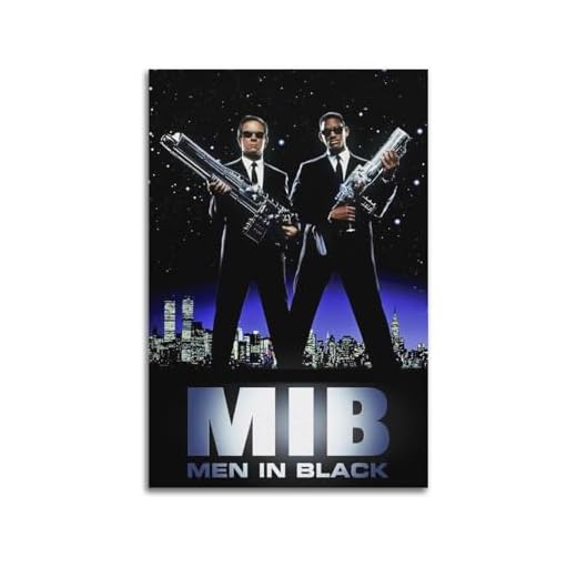 LUEXUHEY Póster de la película Men In Black MIB para sala de estar, dormitorio, decoración moderna de pared del hogar, regalo, 30 x 45 cm, estilo sin marco