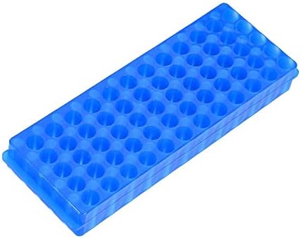 1Pcs Tube Rack,Microcentrifuge Tube Rack, Double-Sided Plate Centrifugal Pipe Rack, for 0.5ml-2ml Centrifugal Pipe, 60 Holes (Blue)