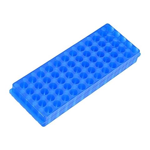 1Pcs Tube Rack,Microcentrifuge Tube Rack, Double-Sided Plate Centrifugal Pipe Rack, for 0.5ml-2ml Centrifugal Pipe, 60 Holes (Blue) Cover