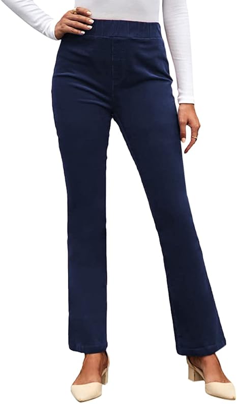 Onsoyours Pantalon Femme Velours Côtelé Taille Haute Élastique – Sarouel Décontracté Automne Hiver, Couleur Unie Lâche Rétro
