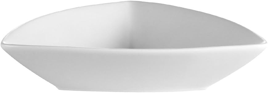CAC China SHA-T6 Sushia 6-1/2-Inch Super White Porcelain Triangular Bowl, Box of 36
