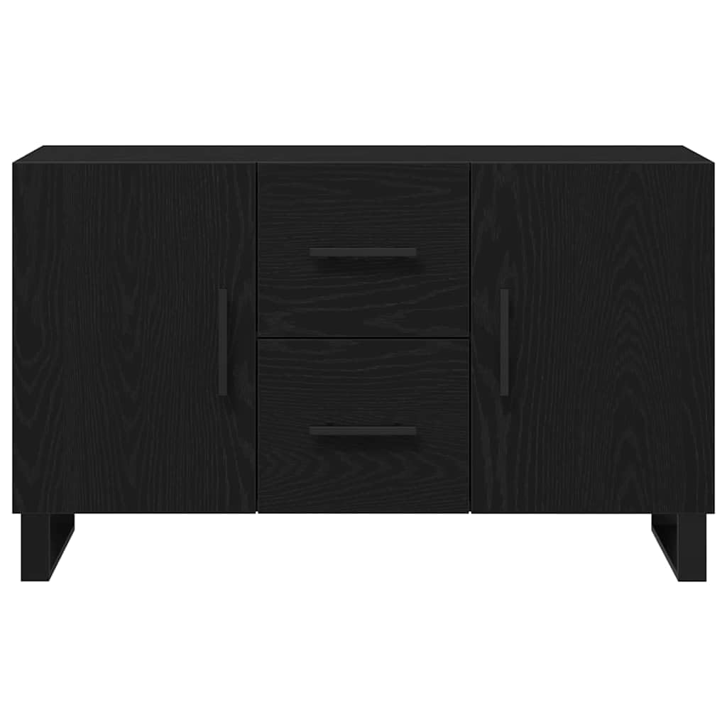 Credenza Rovere Nero 100 x 36 x 60 cm Legno ingegnerizzato mobile contenitore soggiorno cucina con cassetti e porte stile industriale ideale per spazi moderni e pratici