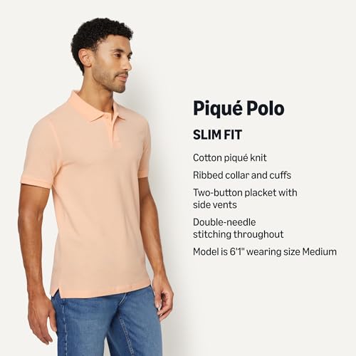 Image of Amazon Essentials Men's Slim-Fit Short-Sleeve Cotton Pique Polo Shirt