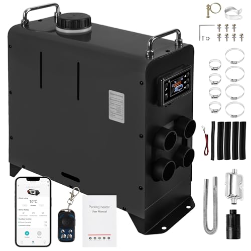 Sonnewelt Calentador de aire diésel de 12 V 8 kW, calefacción de estacionamiento para coche, con aplicación Bluetooth, pantalla LCD y mando a distancia, calentador de aire para camión, barco