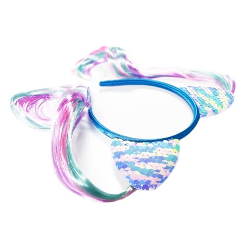 TSJ Cat Ears Headband with Wigs Glitter Kitty Hairbands image 5
