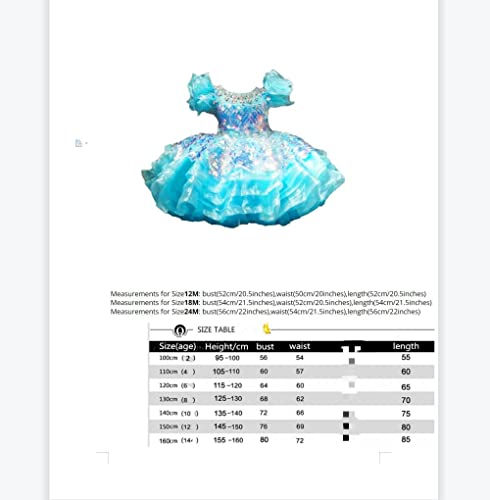 Okeval Glitter Sequined Baby Girl Birthday Dress Knee Length Princess Cupcake Wedding Party Christmas Gown With Headpiece (As1, Age, 12_Months) Rainbow #TOP5