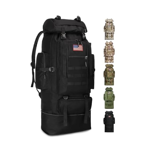 JUMAHE 100L Hiking Backpack for Men - Rucksack Molle Military Tactical Waterproof Lightweight Camping Backpack 3 Day Assault Pack for Travel, Climbing, Backpacking