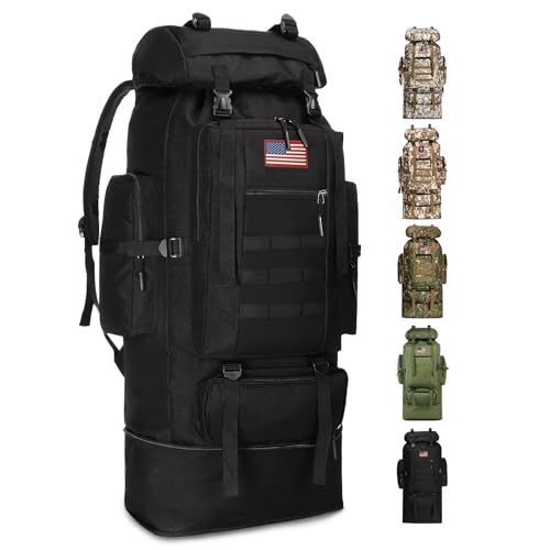 JUMAHE 100L Hiking Backpack for Men - Rucksack Molle Military Tactical Waterproof Lightweight Camping Backpack 3 Day Assault Pack for Travel, Climbing, Backpacking